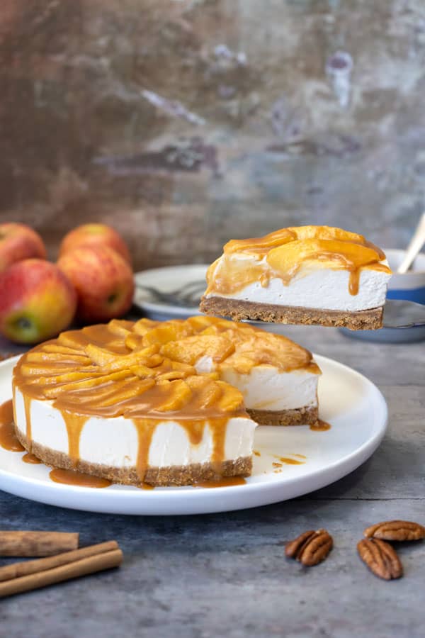 No bake caramel apple cheesecake