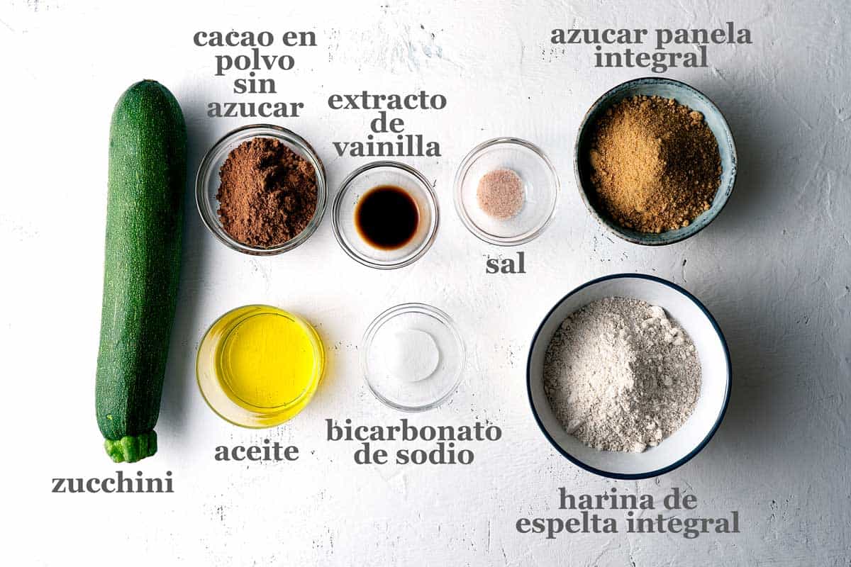 Ingredientes para brownies veganos saludables