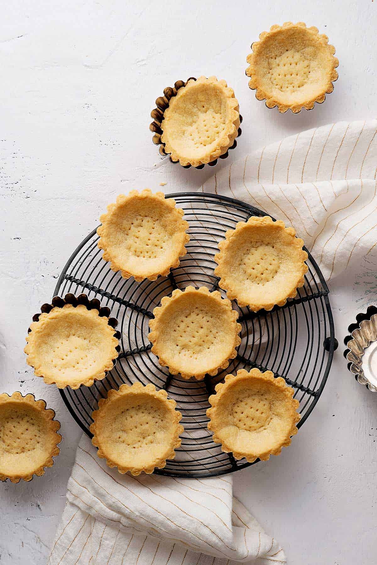 overhead view of tart shells