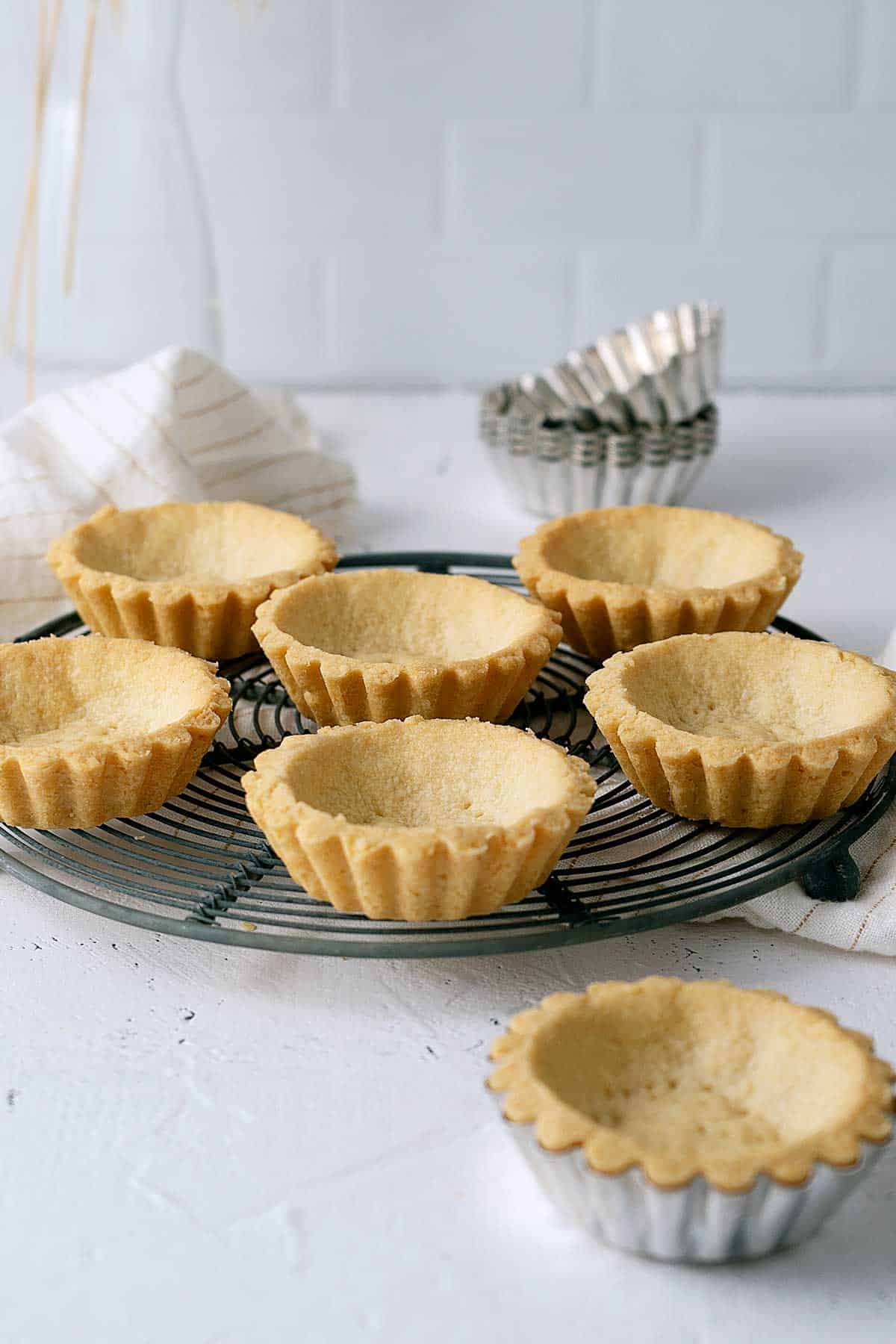 tart shells on a table